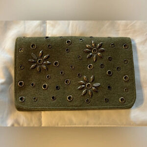 Shiraleah Chicago Felted Clutch Olive Green